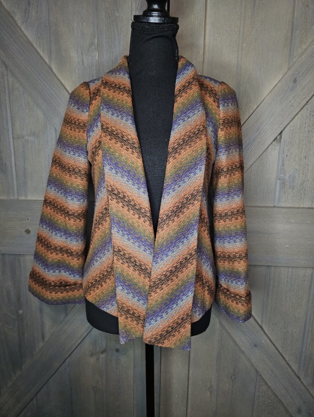 Aryn K Women's Striped Cardigan Jacket sz XS